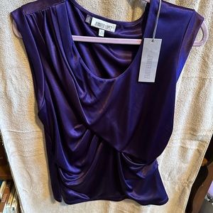 NWT Jennifer Lopez shiny purple blouse